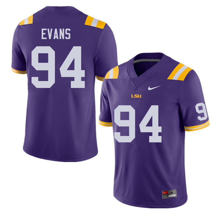 Men #94 Joseph Evans LSU Tigers College Football Jerseys Sale-Purple